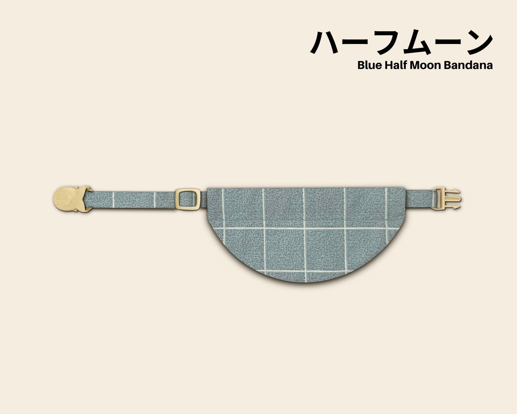 Blue Half Moon Bandana Cat Collar