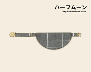 Grey Half Moon Bandana Cat Collar