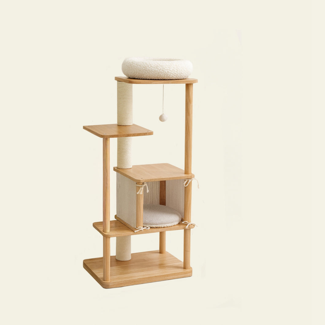 Eido 5-Tier Rubber Oak Wood Cat Tree