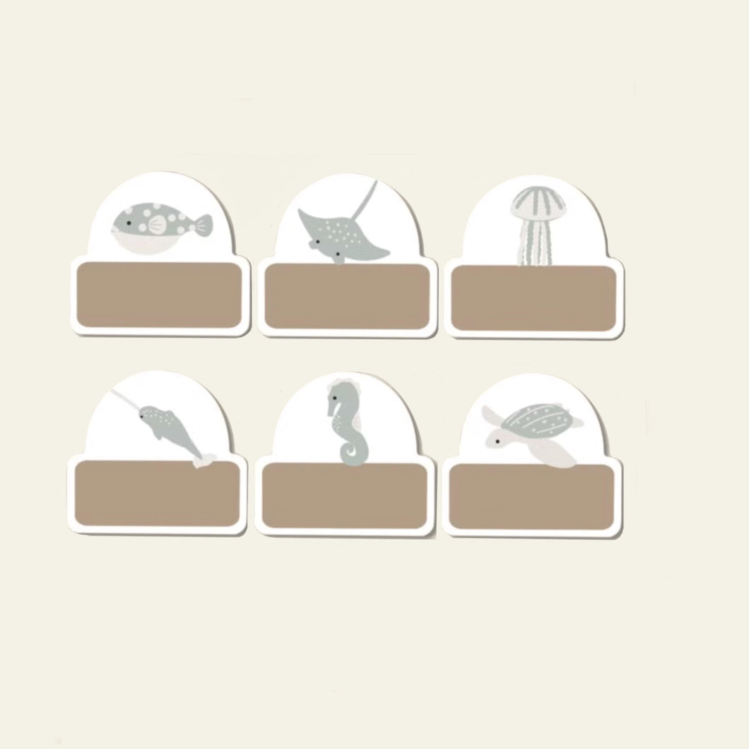 Waterproof Name Labels Sea Creatures