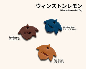 Winston Lemon Leather Pet Tag